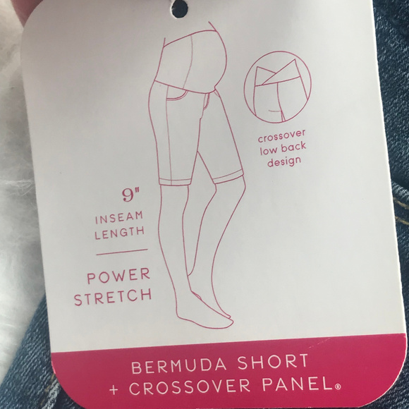 Isabel Bermuda Distressed Maternity Shorts NWT - Picture 8 of 8